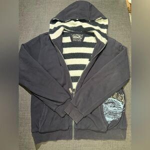 Vintage Quicksilver waffle knit zip up